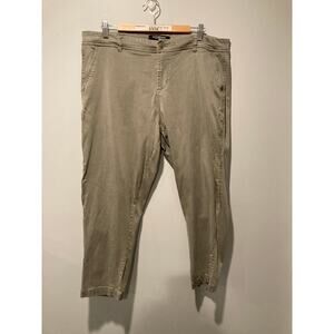 Liverpool Los Angeles Pants 18W Stretchy Fitted Green Skinny Ankle High Rise